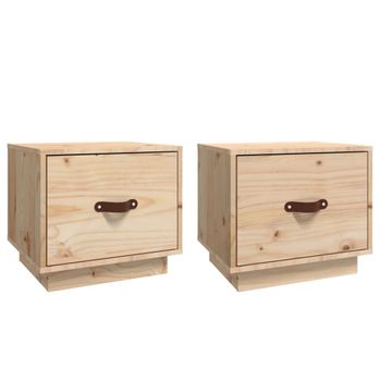 Mesitas De Noche 2 Uds Madera Maciza De Pino 40x34x35 Cm Vidaxl