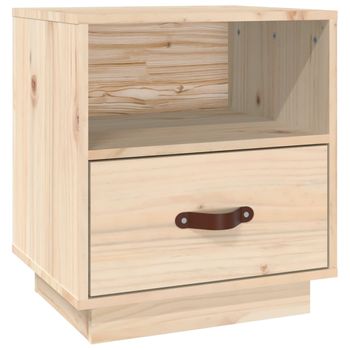 Mesita De Noche Madera Maciza De Pino 40x34x45 Cm Vidaxl