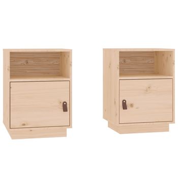 Mesitas De Noche 2 Uds Madera Maciza De Pino 40x34x55 Cm Vidaxl