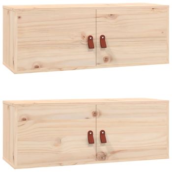 Armarios De Pared 2 Uds Madera Maciza De Pino 80x30x30 Cm Vidaxl