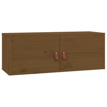 Armario De Pared Madera Maciza De Pino Marrón Miel 80x30x30 Cm Vidaxl