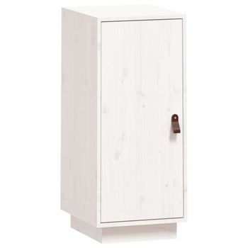 Aparador De Madera Maciza De Pino Blanco 34x40x75 Cm Vidaxl