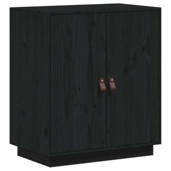 Aparador De Madera Maciza De Pino Negro 65,5x40x75 Cm Vidaxl