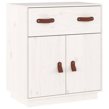 Aparador De Madera Maciza De Pino Blanco 65,5x40x75 Cm Vidaxl