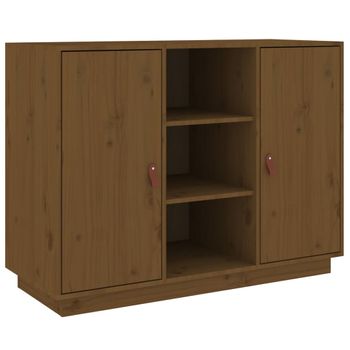 Aparador De Madera Maciza De Pino Marrón Miel 100x40x75 Cm Vidaxl