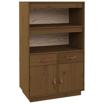 Aparador De Madera Maciza De Pino Marrón Miel 67x40x108,5 Cm Vidaxl