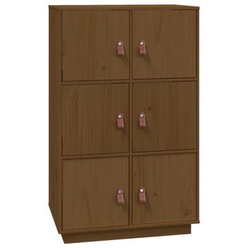 Aparador De Madera Maciza De Pino Marrón Miel 67x40x108,5 Cm Vidaxl