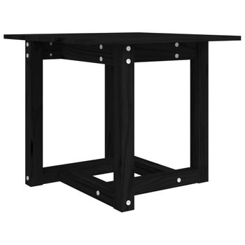 Mesa De Centro De Madera Maciza De Pino Negro 50x50x45 Cm Vidaxl