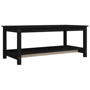 Mesa De Centro De Madera Maciza De Pino Negro 110x55x45 Cm Vidaxl