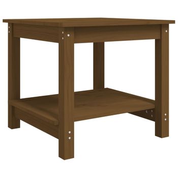 Mesa De Centro Madera Maciza De Pino Marrón Miel 50x50x45 Cm Vidaxl