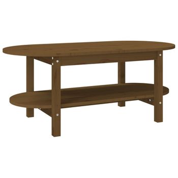 Mesa De Centro Madera Maciza De Pino Marrón Miel 110x55x45 Cm Vidaxl