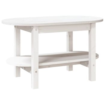 Mesa De Centro De Madera Maciza De Pino Blanco 80x45x45 Cm Vidaxl