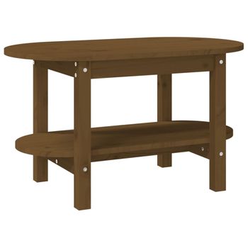 Mesa De Centro Madera Maciza De Pino Marrón Miel 80x45x45 Cm Vidaxl