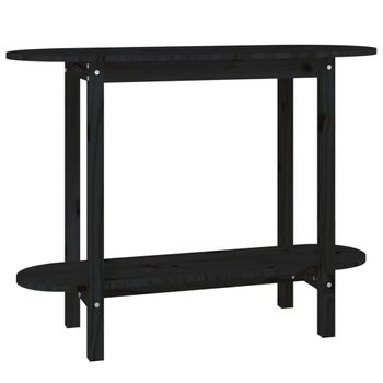 Mesa Consola Madera Maciza De Pino Negro 110x40x80 Cm Vidaxl