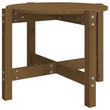 Mesa De Centro De Madera Maciza De Pino Marrón Miel 62,5x45 Cm Vidaxl