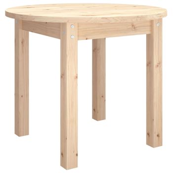 Mesa De Centro De Madera Maciza De Pino Ø 55x45 Cm Vidaxl