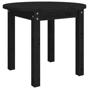 Mesa De Centro De Madera Maciza De Pino Negro Ø 55x45 Cm Vidaxl