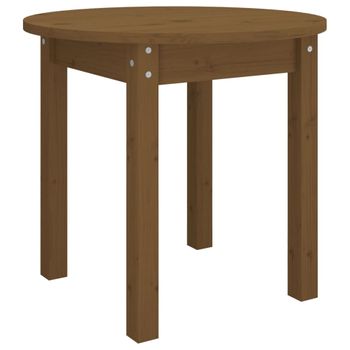 Mesa De Centro De Madera Maciza De Pino Marrón Miel Ø 45x40 Cm Vidaxl