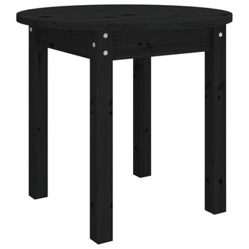 Mesa De Centro Madera Maciza De Pino Negro Ø 45x40 Cm Vidaxl