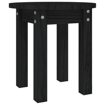 Mesa De Centro De Madera Maciza De Pino Negro Ø35x35 Cm Vidaxl