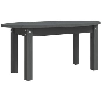 Mesa De Centro De Madera Maciza De Pino Gris 80x40x35 Cm Vidaxl