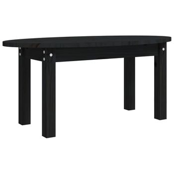 Mesa De Centro De Madera Maciza De Pino Negro 80x40x35 Cm Vidaxl