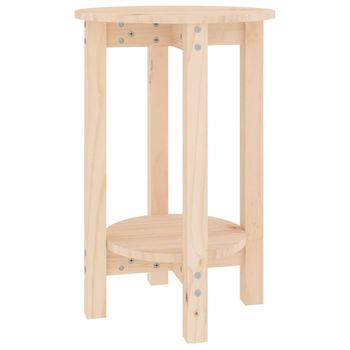 Mesa De Centro De Madera Maciza De Pino Ø40x60 Cm Vidaxl