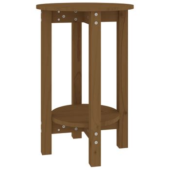 Mesa De Centro De Madera Maciza De Pino Marrón Miel Ø40x60 Cm Vidaxl