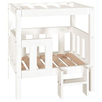 Cama Para Perros Madera Maciza De Pino Blanco 65,5x43x70 Cm Vidaxl