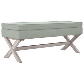 Taburete Con Almacenaje Terciopelo Gris Claro 110x45x49 Cm Vidaxl