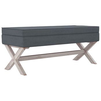 Taburete Con Almacenaje Terciopelo Gris Oscuro 110x45x49 Cm Vidaxl