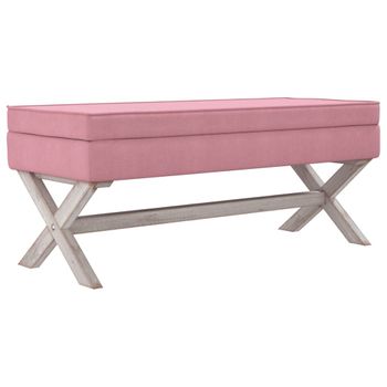 Taburete Con Almacenaje Terciopelo Rosa 110x45x49 Cm Vidaxl