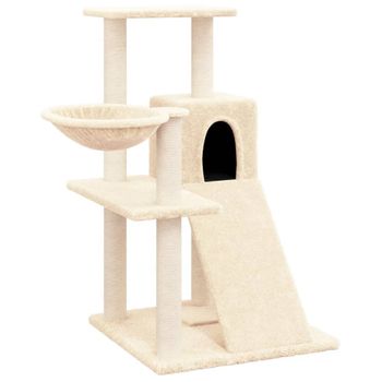 Rascador Para Gatos Con Postes De Sisal Color Crema 82 Cm Vidaxl