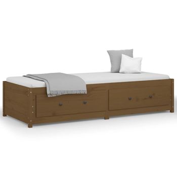 Sofá Cama De Madera Maciza De Pino Marrón Miel 80x200 Cm Vidaxl