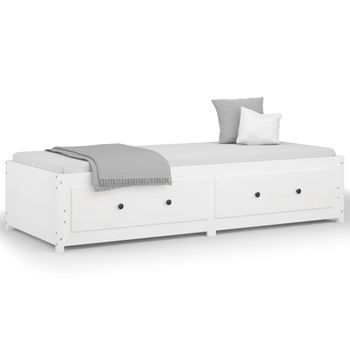 Sofá Cama De Madera Maciza De Pino Blanco 90x190 Cm Vidaxl