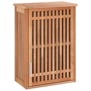 Armario De Baño Para Pared Madera Maciza De Nogal 42x23x60 Cm Vidaxl