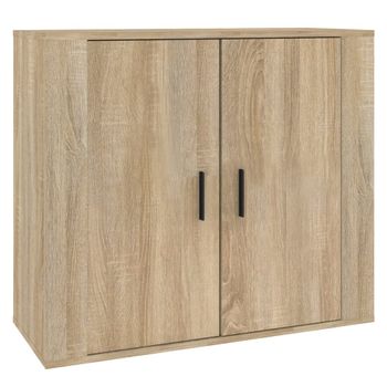 Aparador Madera Contrachapada Color Roble Sonoma 80x33x70 Cm Vidaxl