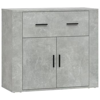 Aparador De Madera Contrachapada Gris Hormigón 80x33x70 Cm Vidaxl