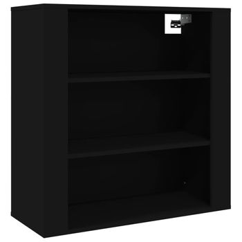 Armario De Pared Madera Contrachapada Negro 80x33x80 Cm Vidaxl