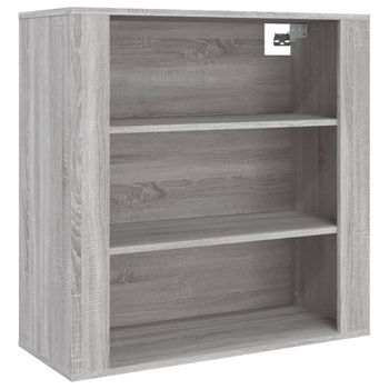 Armario De Pared Madera Contrachapada Gris Sonoma 80x33x80 Cm Vidaxl