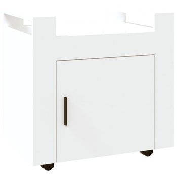 Carrito De Escritorio Madera Contrachapada Blanco 60x45x60 Cm Vidaxl