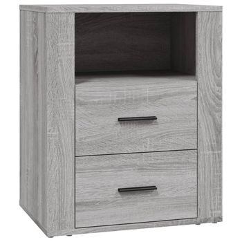 Mesita De Noche Madera Contrachapada Gris Sonoma 50x36x60 Cm Vidaxl