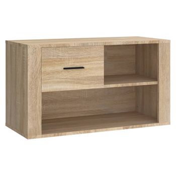 vidaXL Mueble zapatero madera contrachapada blanco brillo 80x35x45 cm