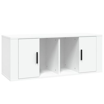 Mueble Para Tv Madera Contrachapada Blanco 100x35x40 Cm Vidaxl