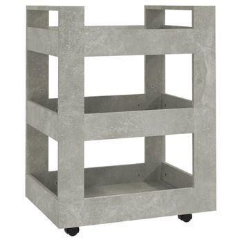 Carrito De Cocina Madera Contrachapada Gris Hormigón 60x45x80cm Vidaxl