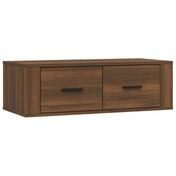 Mueble Tv Colgante Madera Contrachapada Roble Marrón 80x36x25cm Vidaxl