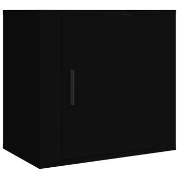 Mesita De Noche De Pared Negro 50x30x47 Cm Vidaxl