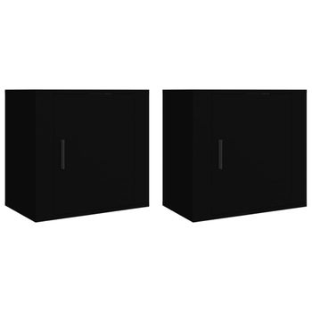 Mesitas De Noche De Pared 2 Uds Negro 50x30x47 Cm Vidaxl