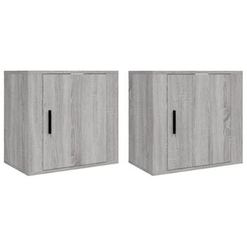 Mesitas De Noche De Pared 2 Uds Gris Sonoma 50x30x47 Cm Vidaxl