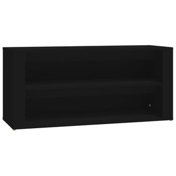 Mueble zapatero pared madera contrachapada negro 70x35x38 cm